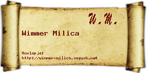 Wimmer Milica névjegykártya